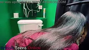 Wet Lingerie Student Deepthroats Huge Cock At Gloryhole Swallows Cum