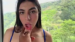 Curvy Colombian Pornstar Fucked Bent Over Doggystyle with Creampie in Scenic Outdoors