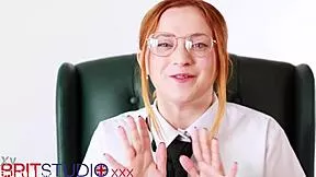 office secretary slut flashes tits demands you cheat fuck her now!!