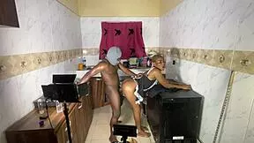 kitchen bent over doggystyle on monster black cock feels so good 😩🔥