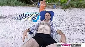 Woah my hot af stacked stepsis with wet hairy pussy just fucked me hard at the beach in full mypervyfamily scene
