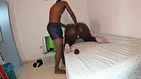 Negona Fernanda Chocolatte arrives tired from trip, João O Safado rams her pussy raw then she gulps hot cum straight down