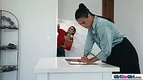 my milf asian ex boss grabs me rough, fists my pussy deep in hd