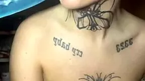 goth slut fingers her wet pussy to intense orgasm