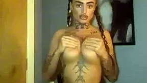 goth slut fingers her wet pussy to intense orgasm