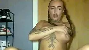 goth slut fingers her wet pussy to intense orgasm
