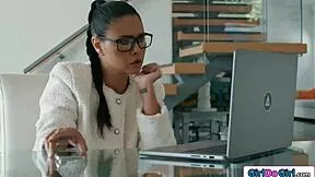 my milf asian ex boss grabs me rough, fists my pussy deep in hd