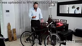 whoa, babysitter caught riding dildo on bike... i swap it for my cock 😈💦