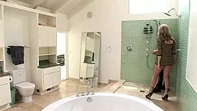 Adrianna Nicole Kneels in Shower for Hot DP Threesome Double Penetration Deepthroat