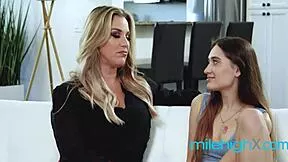 lesbian milf kayla paige nails teen sera ryder hard!