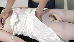 Bokep Indo Features Montok Girl in Sexy Stockings Bent Over Doggystyle Creampie with Big Ass and Natural Tits