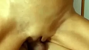 she rubs her cum-filled pussy till she squirts hard