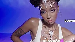 Beautiful Black Teen Babe Rips Lingerie Off Big Tits And Poses Naked