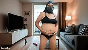 Hairy Asian Nurse Patient MILF Bares Big Tits in Hospital Panties Dance
