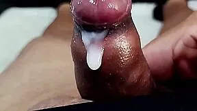 watch me jerk my tiny foreskin dick while my hot girl squirts on her wet pussy and tits