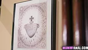 young stud rims and fucks milf nun's tight ass in church