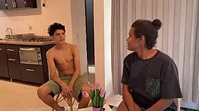 skinny colombian teen sneaks sex with friend's husband on bed. sexy taboo amateurs distract her bestie for sensual pounding. 