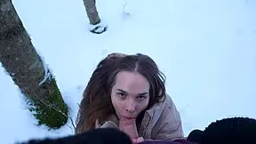 hey during our winter forest walk that bodybuilder filled my pussy to the limit 4k