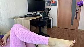 Pantera Nika gives cfnm footjob with lots of cum on her petite feet