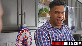 Stepbro Mike Ox stares at Summer Renee's flashing ass