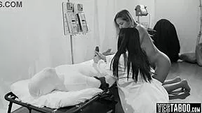 Big Tits BBW Doctor Watches Latina Patient Ride BBC Rough. Petite Fat Ass Bounces on Monster Cock in Hospital POV. 