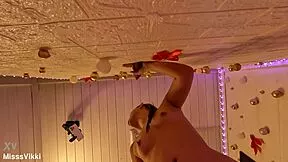 Misssvikki does casual DICK SUCKING in her SHEER see-through top next door