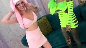 Adorable Inked German Goth Petite Rides Massive Dildo In Cute Punk Outfit Tattoo Skinny Toys Backstage