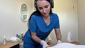 he unloads twice on the table from her handjob and deepthroat blowjob