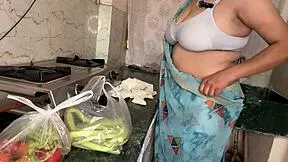 Newlywed Big Boobs Bhabhi Priya Lets Neighbor BBC Fuck Kitchen Standing