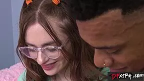 college cutie with braces worships huge cock using sloppy feet and toes