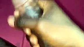 Thug teen 18+ jerks huge black monster cock close-up in full oiled bedroom video