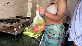 Newlywed Big Boobs Bhabhi Priya Lets Neighbor BBC Fuck Kitchen Standing