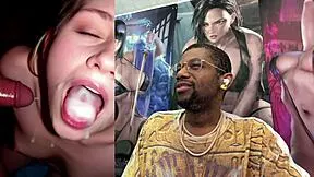 a big breasted freckled ebony teen takes it in the ass with a huge load ending in her mouth and face.