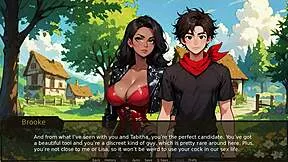 hey farmer in this taboo hentai game ep 20 the lesbian couple grabs his cock for outdoor fun
