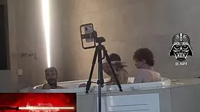 Hydro Motel Threesome Pt2 with Brunette Redhead Blonde Big Tits SPANKING!