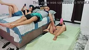 wife had bad idea sharing room with sexy friend... now cuckold fun