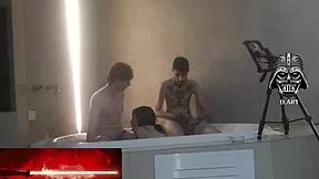 Hydro Motel Threesome Pt2 with Brunette Redhead Blonde Big Tits SPANKING!