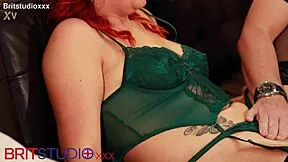Essex redhead in lingerie edged with wand until she squirts hard all over