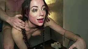 french teen pet submissive gets monster cock humiliation doggystyle facial cumshot