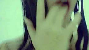 Cute student showers with wet hair and even wetter pussy craving cum