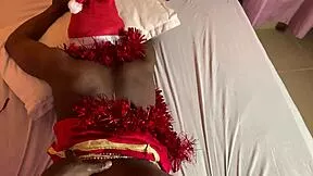 sugar daddy fucks his petite african girl on christmas eve?