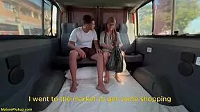 small ass mature woman picked up on street for backseat ride in the bus