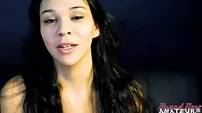 petite brunette coed sabrina's wet shaved pussy takes interracial pounding to facial finish