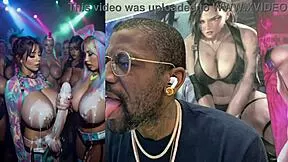 m3gan 3.0's stunning trans cock throbs as milf milks it in club frenzy