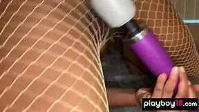 Skinny Ebony Milf Misty Stone Rips Clothes Off Stockings To Pound Juicy Black Pussy With Dildo