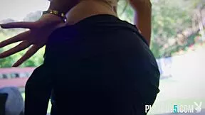 allie nicole strips slow teasing her juicy bubble butt for playboy centerfold