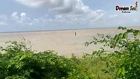 Two wild African teens fuck hard doggystyle on beach with monster cocks!