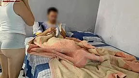 irritating my stepsis with hard cock while she cleans till she begs creampie in tight pussy?