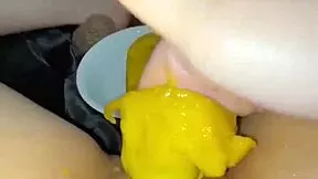 slutty arab snowwhite masturbates pussy with food toys squirting orgasms in los angeles pov