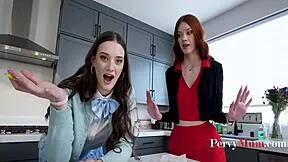 Virgin Stepson Learns Family Fucking from Skinny MILF Mom?